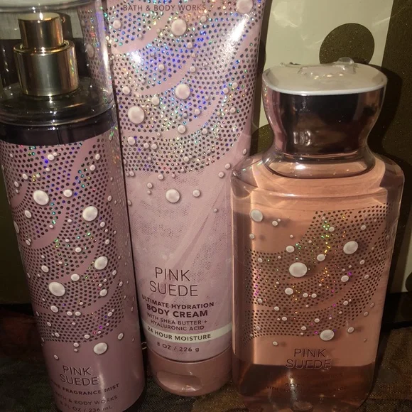 Bath and Bodyworks Pink Suede gift set Newest Collection Gift Set combo